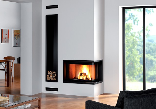 Chimenea de dseño con leña